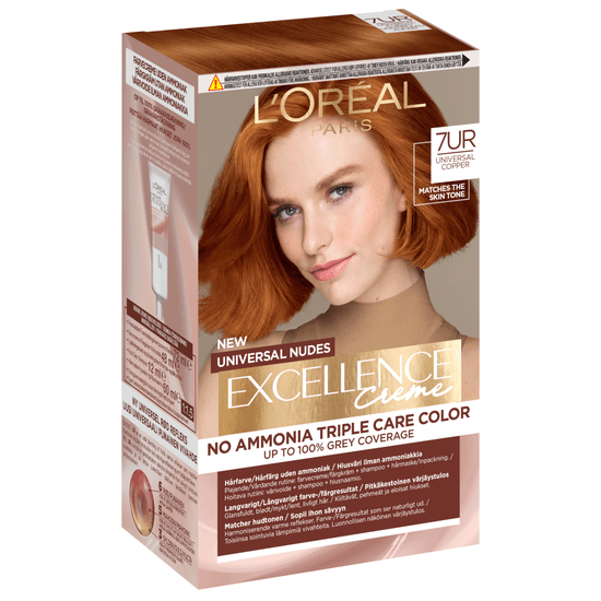 L'Oréal Paris Excellence Universal Nudes Permanent Hårfärg 7UC Universal Copper