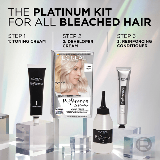 L'Oréal Paris Préférence Le Blonding Acidic Toningsfärg 01 Platinum Ice