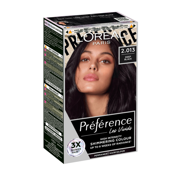 L'Oréal Paris Préférence Vivid Colours Permanent Hårfärg 2.013 Deep Black