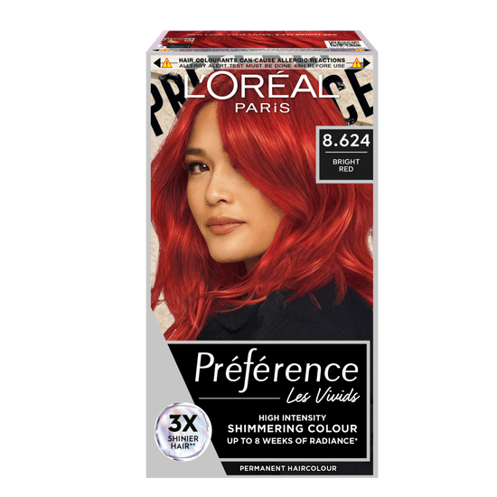 L'Oréal Paris Préférence Vivid Colours Permanent Hårfärg 8.624 Bright Red