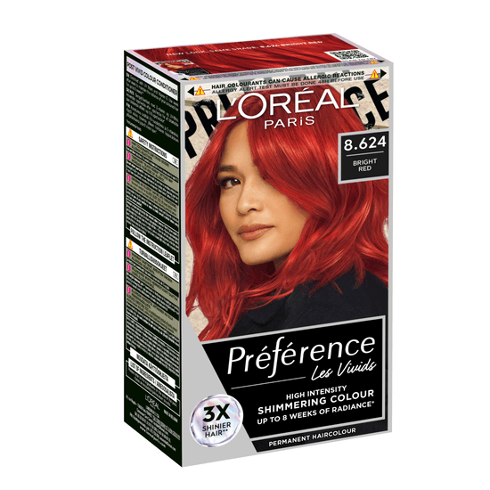 L'Oréal Paris Préférence Vivid Colours Permanent Hårfärg 8.624 Bright Red
