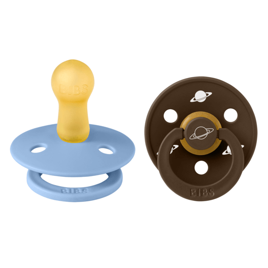 BIBS x Planet Nusa Pacifier Colour Latex Size 2 Sky Blue Mix 2-pack