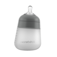 Nanobébé Flexy Silikonflaska Anti-kolik Grå 270 ml