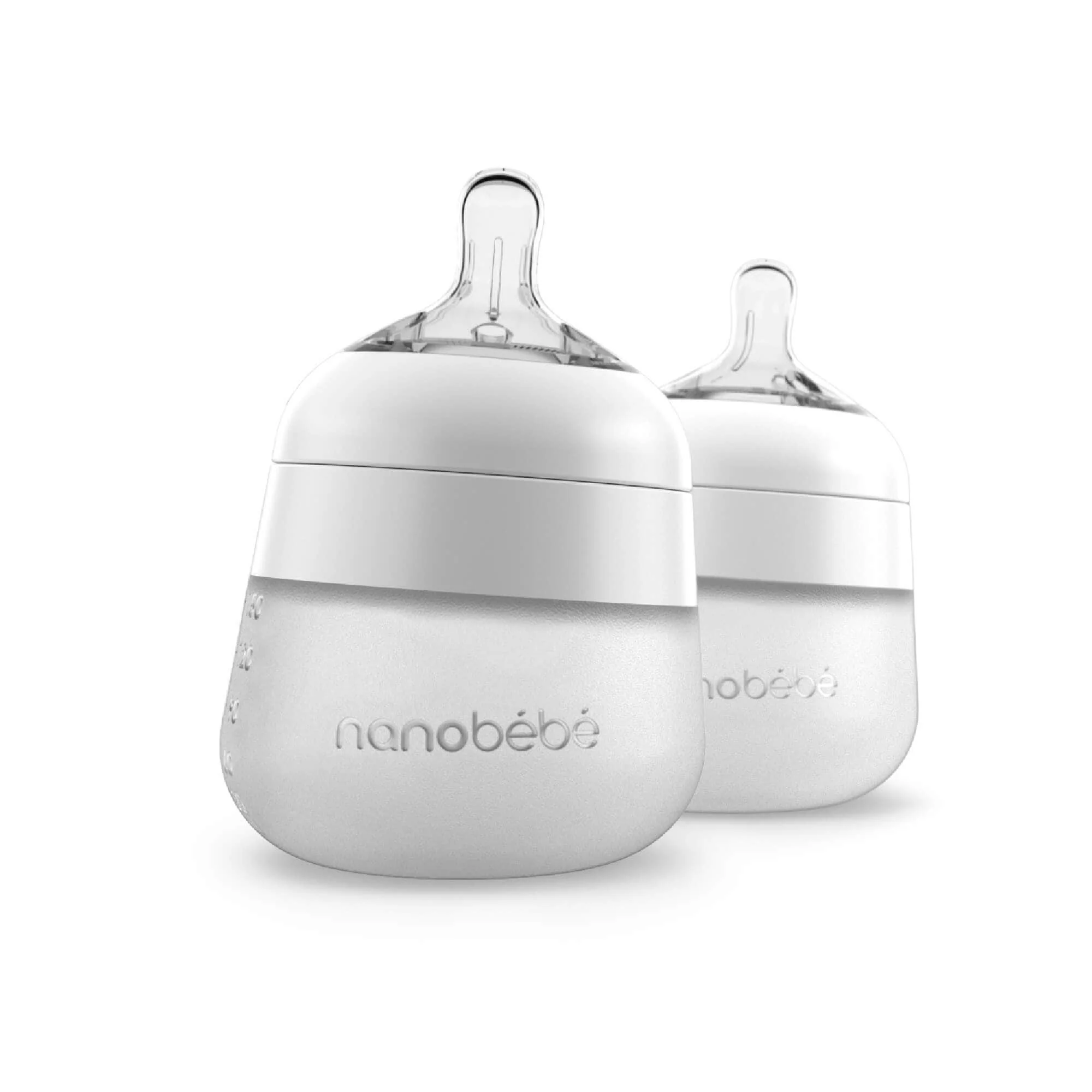 Nanobébé Flexy Silikonflaska Anti-kolik Vit 150 ml 2-pack