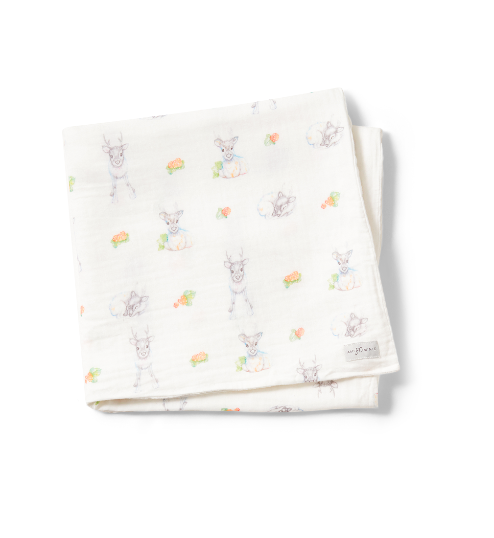 Ami Minie Babyfilt Rocco the Reindeer Cloudberry 75x100 cm