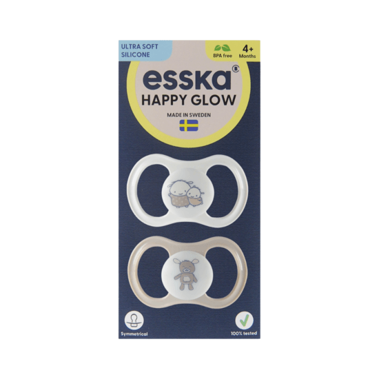 Esska Happy GLOW Silikon 4+ mån Beige 2 st