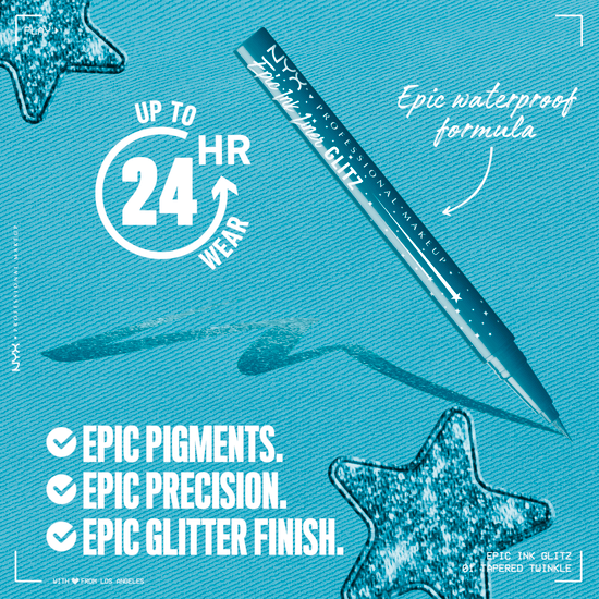 NYX Professional Makeup Epic Ink Liner Glitz Vattenfast Eyelinerpenna 01 Tapered Twinkle 1 ml