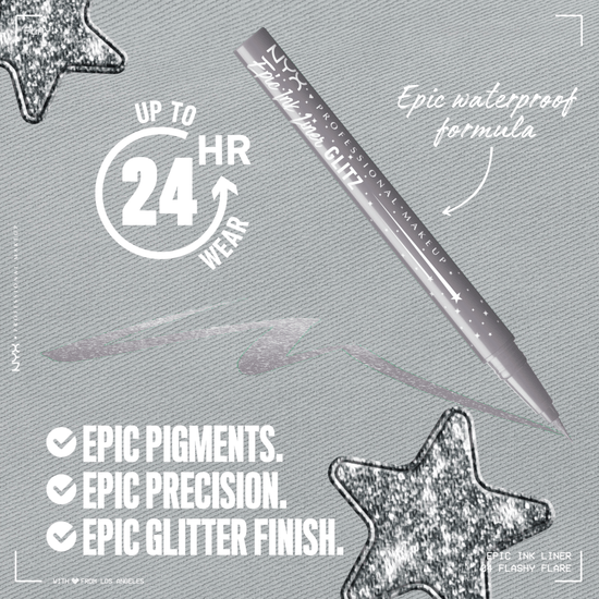 NYX Professional Makeup Epic Ink Liner Glitz Vattenfast Eyelinerpenna 04 Flashy Flare 1 ml