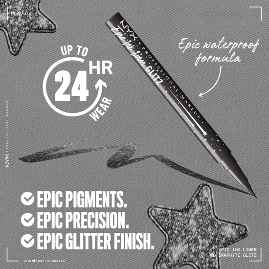 NYX Professional Makeup Epic Ink Liner Glitz Vattenfast Eyelinerpenna 06 Graphite Glitz 1 ml