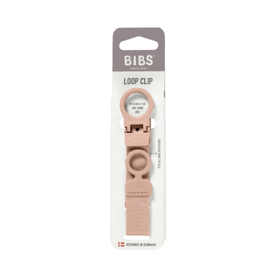 BIBS Pacifier Clip Loop Blush