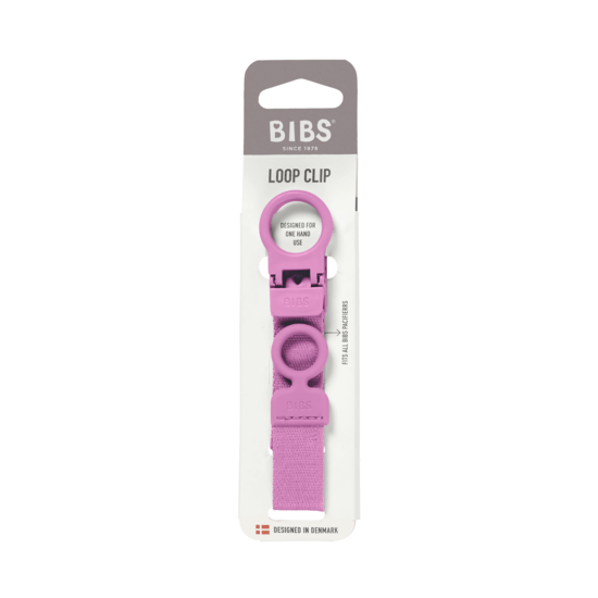 BIBS Pacifier Clip Loop Bubblegum