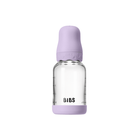 BIBS Glass Boheme Baby Bottle Round Latex Slow Flow Violet Sky 120 ml