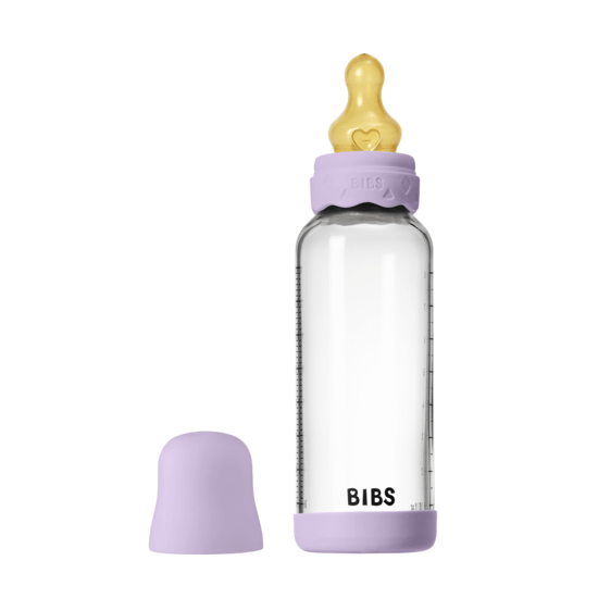 BIBS Glass Boheme Baby Bottle Round Latex Medium Flow Violet Sky 240 ml