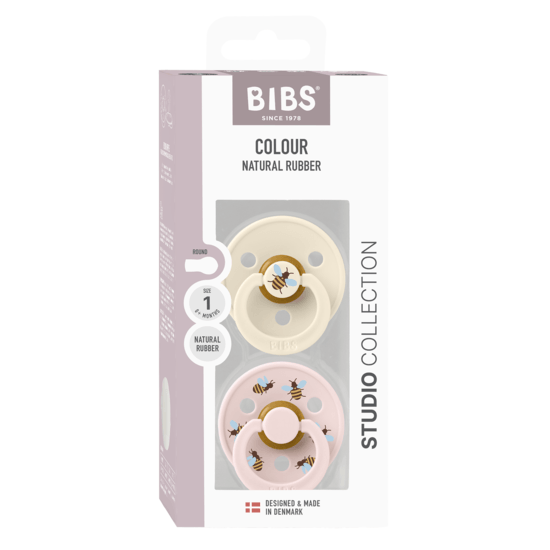 BIBS Studio Colour Latex Size 1 Bumblebee Ivory Mix 2-pack