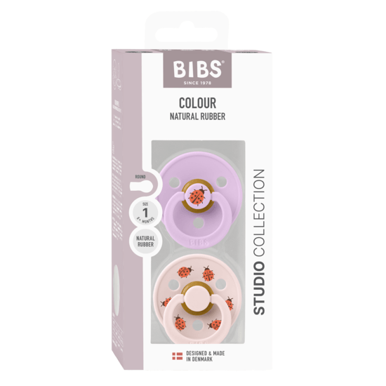 BIBS Studio Colour Latex Size 1 Ladybug Violet Sky Mix 2-pack