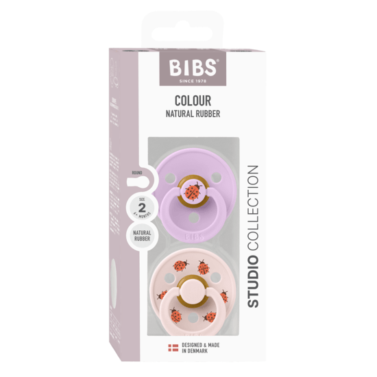 BIBS Studio Colour Latex Size 2 Ladybug Violet Sky Mix 2-pack