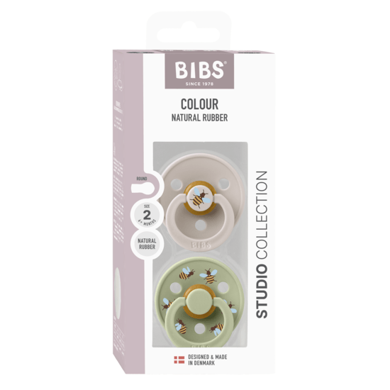 BIBS Studio Colour Latex Size 2 Bumblebee Mushroom Mix 2-pack
