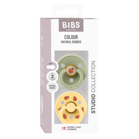 BIBS Studio Colour Latex Size 2 Ladybug Sage Mix 2-pack