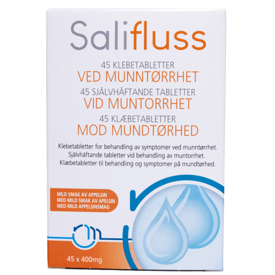 Salifluss Tabletter vid Muntorrhet Apelsin 45 st