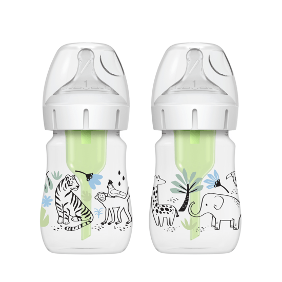 Dr Brown Wide-Neck Options + Flaskor 150 ml Jungle 2-pack