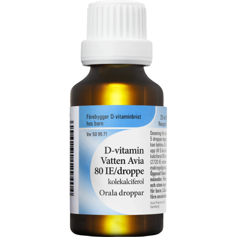 Avia D-vitamin Vatten Orala Droppar 80IE/droppe 25 ml