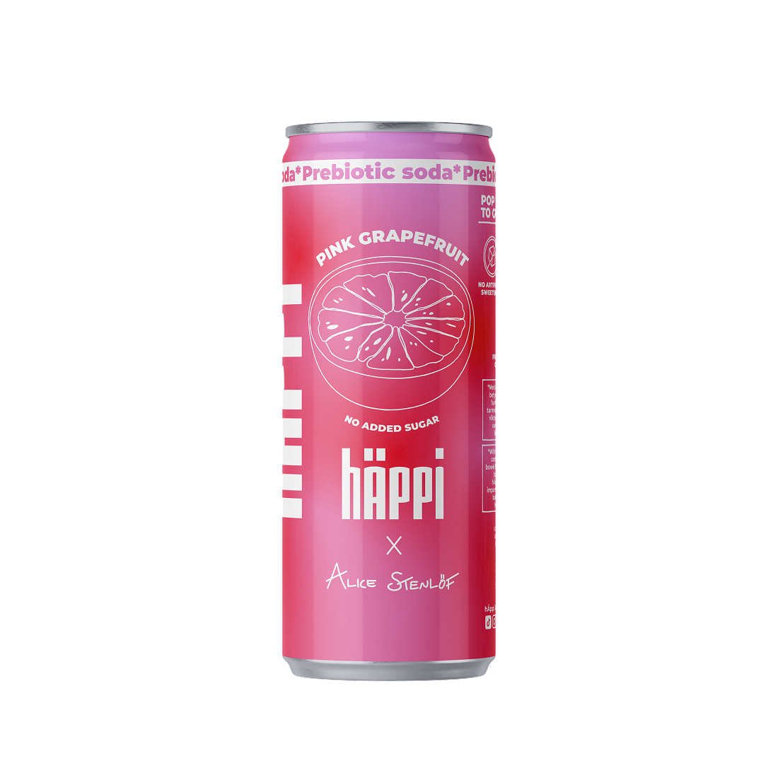 hÄppi x Alice Stenlöf Prebiotisk läsk Pink Grapefruit 330 ml