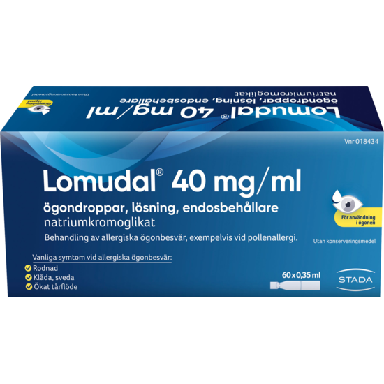 Lomudal, ögondroppar, lösning i endosbehållare 40 mg/ml 60 x 1 doser