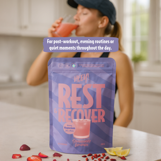 Heey! Rest & Recover Magnesium, Strawberry Lemonade 210 g