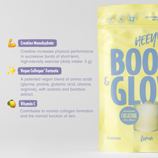 Heey! Boost & Glow Creatine + Coll-egan Lemon 300 g