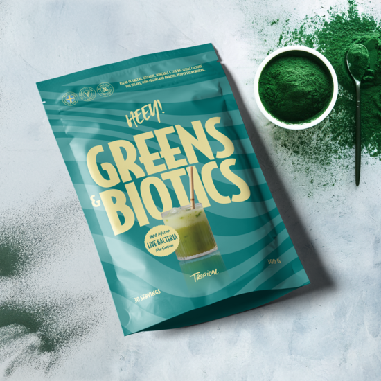 Heey! Greens & Biotics Superfood + Probiotika Tropical 300 g
