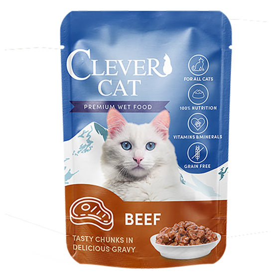 Clever Cat Pouches Beef 12 x 85 g