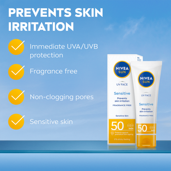NIVEA SUN UV Face Sensitive Cream SPF50 50 ml