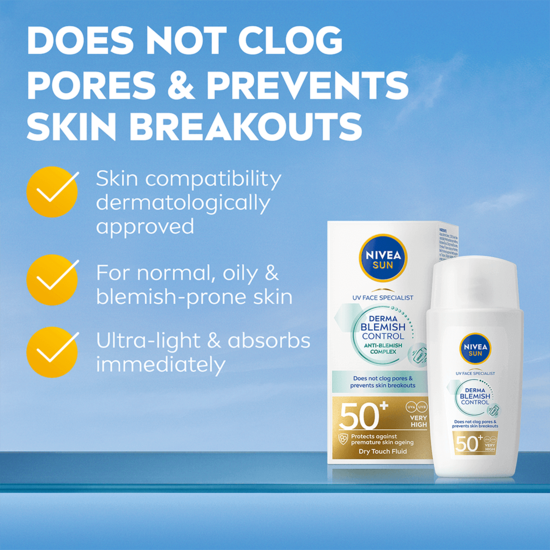 NIVEA SUN Solkräm ansikte UV Face Specialist Blemish Control SPF50+ 40 ml