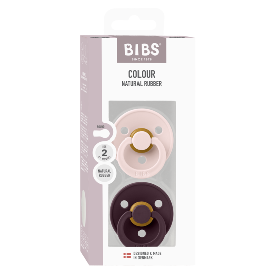 BIBS Colour Latex Size 2 Petal/Plum 2-pack