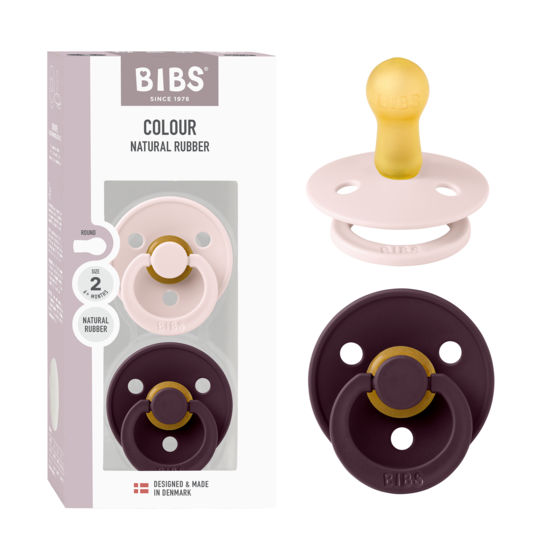 BIBS Colour Latex Size 2 Petal/Plum 2-pack