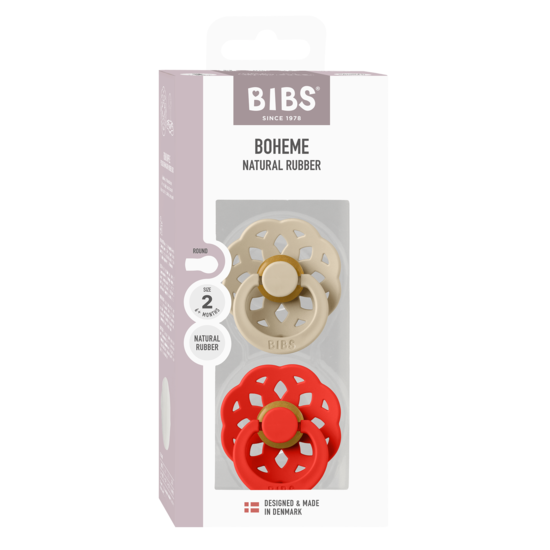 BIBS Boheme Latex Size 2 Vanilla/Candy Apple 2-pack