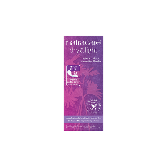 Natracare Ekologiska Inkontinensskydd Dry & Light Plus, 16 st