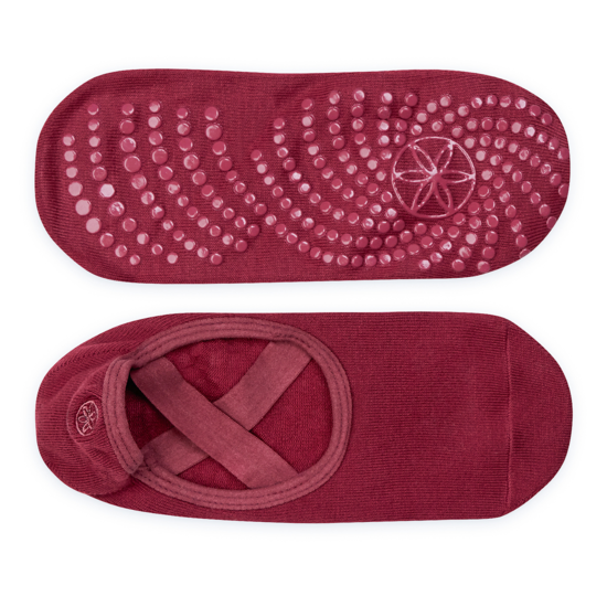 Gaiam Yoga Grippy Barre Socks Cherry Raspberry