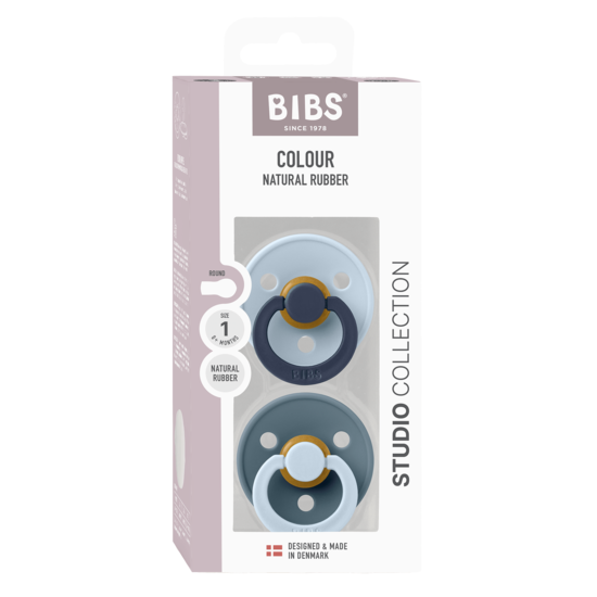 BIBS Studio Colour Fusion Latex Size 1 Baby Blue Petrol Mix 2-pack
