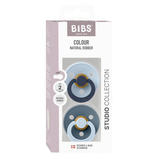 BIBS Studio Colour Fusion Latex Size 2 Baby Blue Petrol Mix 2-pack