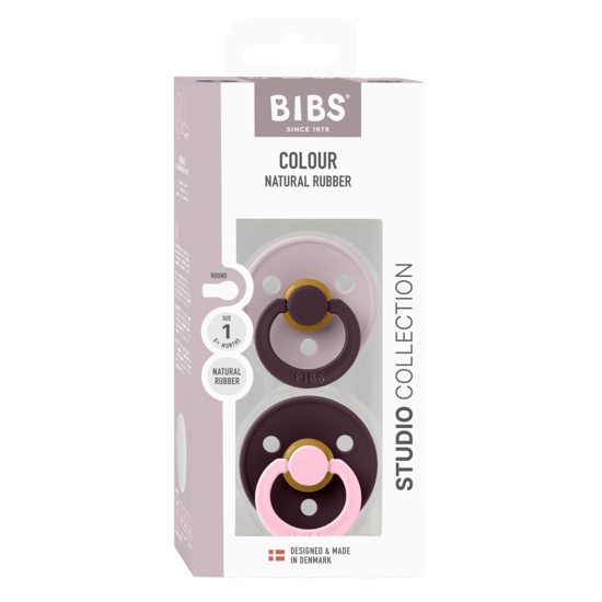 BIBS Studio Colour Fusion Latex Size 1 Dusky Lilac Plum Mix 2-pack