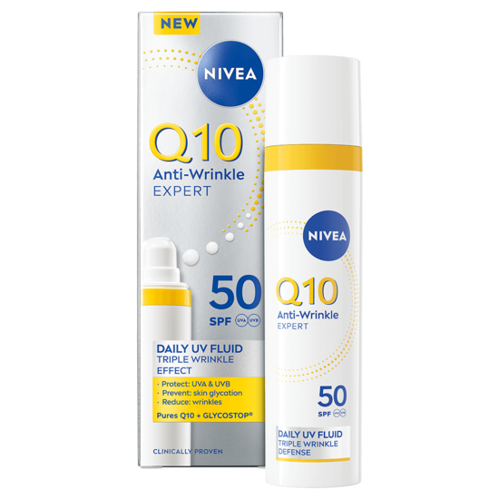 NIVEA Dagkräm Q10 Anti-Wrinkle Expert Daily UV Fluid SPF50 40 ml 
