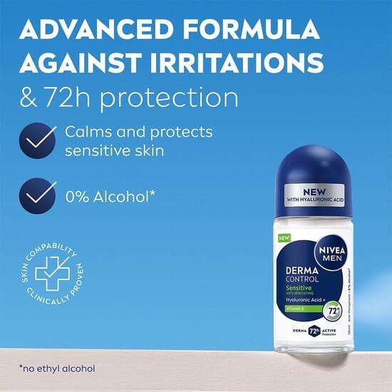 NIVEA MEN Antiperspirant Deo Derma Control Sensitive Roll On 50 ml  