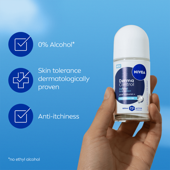 NIVEA Antiperspirant Deo Derma Control Defend Roll On 50 ml 