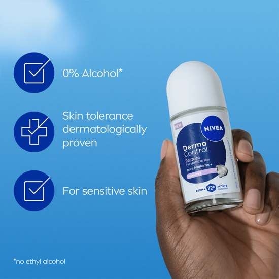 NIVEA Antiperspirant Deo Derma Control Restore Sensitive Roll On 50 ml 