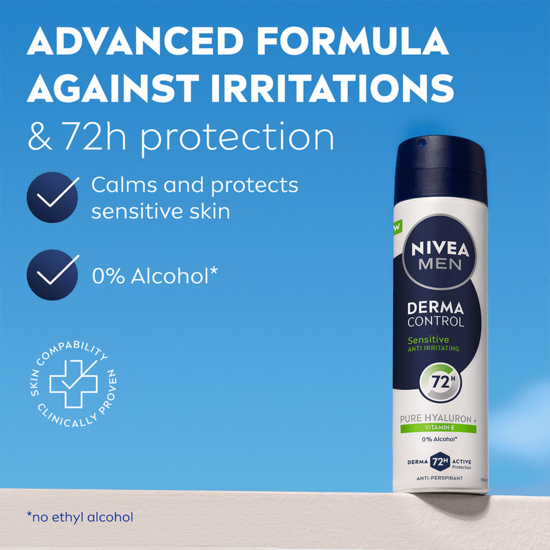 NIVEA MEN Antiperspirant Deo Spray Derma Control Sensitive 150 ml  