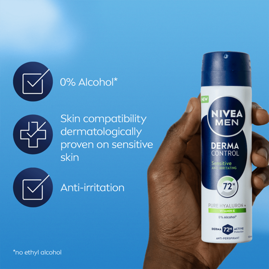 NIVEA MEN Antiperspirant Deo Spray Derma Control Sensitive 150 ml  