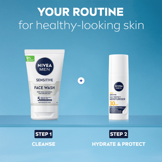 NIVEA MEN Ansiktskräm Sensitive Daily Protect Moisturiser SPF30 50 ml  