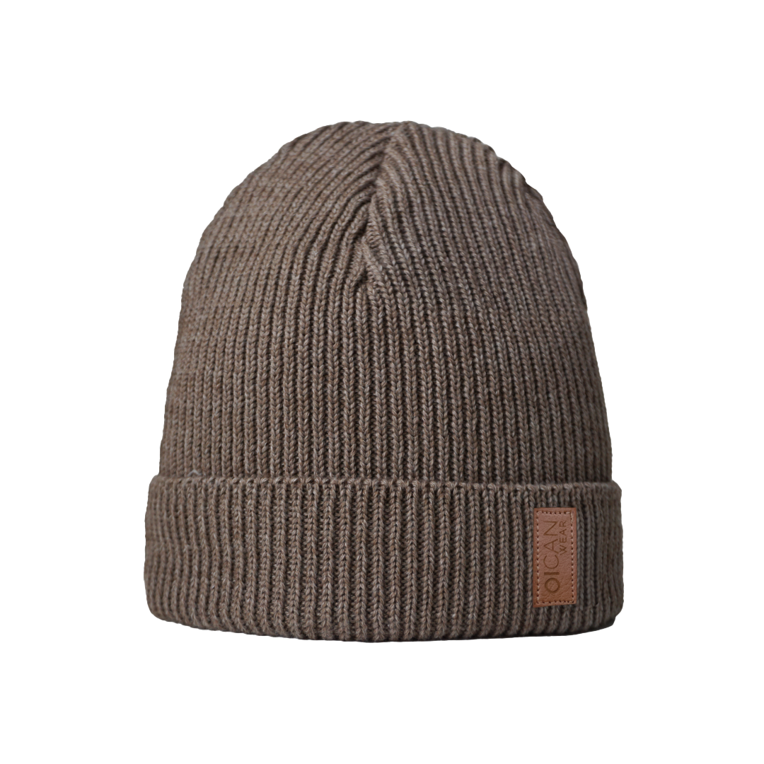 OICAN Safe Hat Knitted Wool Brown/Beige XL