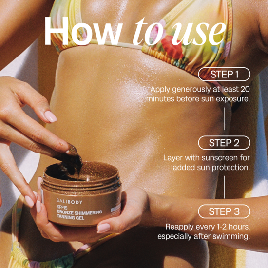 Bali Body Shimmering Tanning Gel SPF15 150 ml